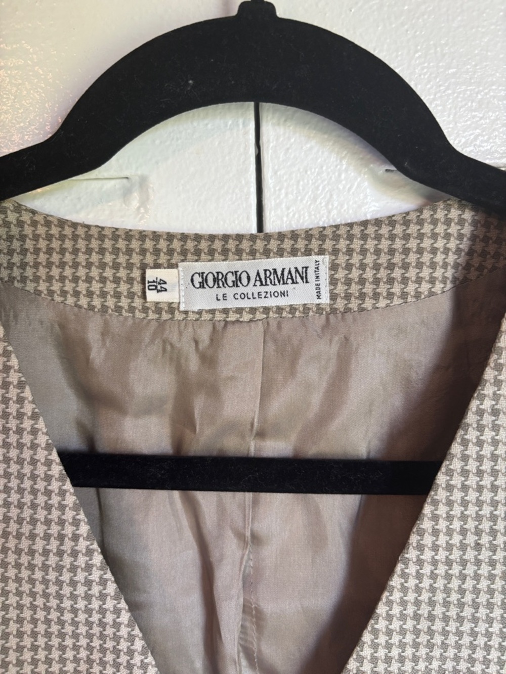Giorgio Armani Houndstooth Vest Tailored Chic Classic Size 44/10 - Picture 3 of 8